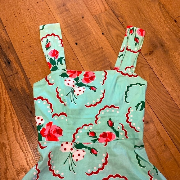 Heart of Haute Elizabeth Adjustable Strap Pin Up Vtg Inspired Dress Cotton SMALL - Picture 3 of 12